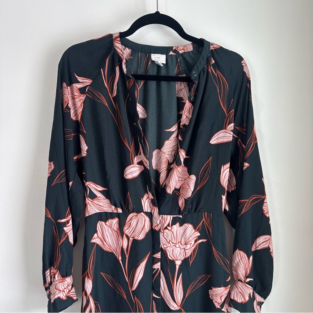 Women’s Midi Dress with Pink Floral Print